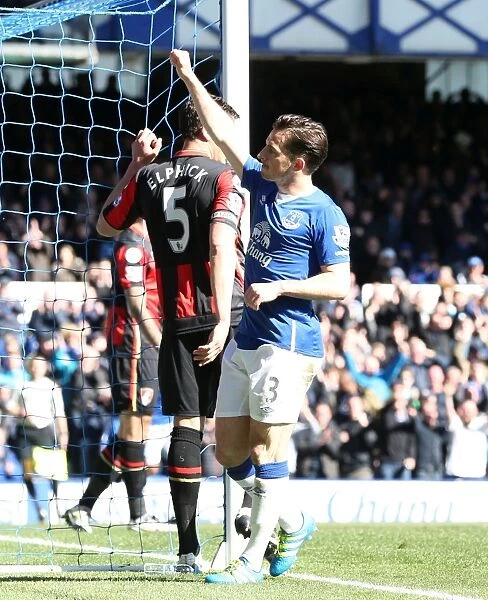 Leighton Baines Scores Everton's Second Goal Against AFC Bournemoth at Goodison Park