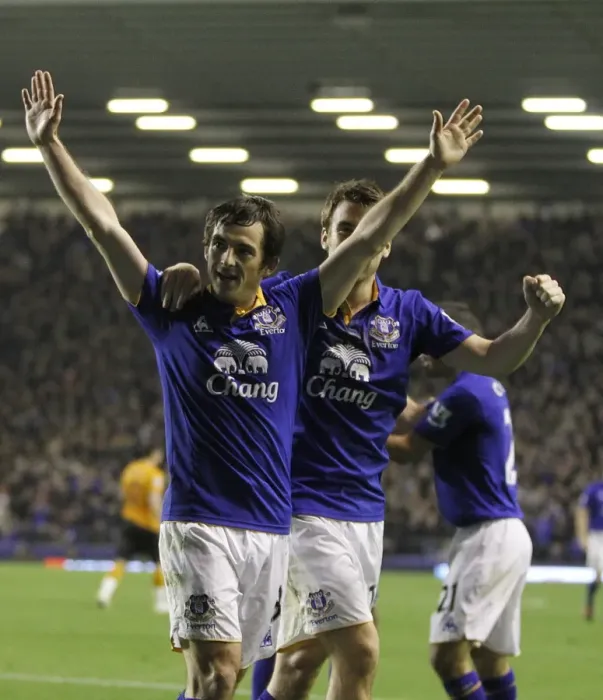 Framed Print : Leighton Baines Scores Penalty, Doubles Everton's Lead Against Wolverhampton Wanderers (19 November 2011) Framed Print : Leighton Baines Scores Penalty, Doubles Everton's Lead Against Wolverhampton Wanderers (19 November 2011)