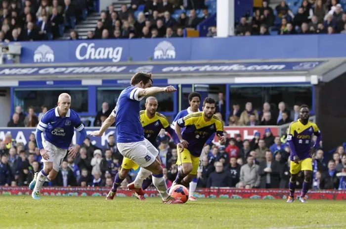 Framed Print : Leighton Baines Scores the Penalty: Everton's Game-Changing Goal in FA Cup Fifth Round vs Swansea City (16-02-2014) Framed Print : Leighton Baines Scores the Penalty: Everton's Game-Changing Goal in FA Cup Fifth Round vs Swansea City (16-02-2014)