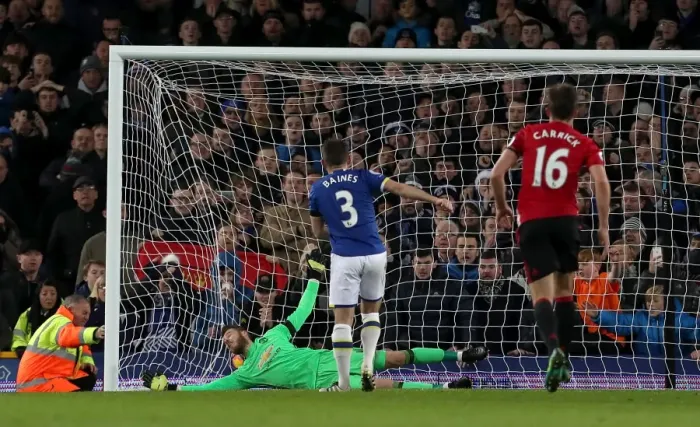 Framed Print : Leighton Baines Scores Penalty: Everton vs Manchester United at Goodison Park - Premier League Goal #1 Framed Print : Leighton Baines Scores Penalty: Everton vs Manchester United at Goodison Park - Premier League Goal #1