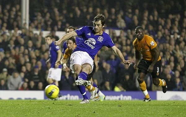 Leighton Baines Scores Penalty: Everton's Second Goal vs. Wolverhampton Wanderers (BPL, 19 November 2011, Goodison Park)