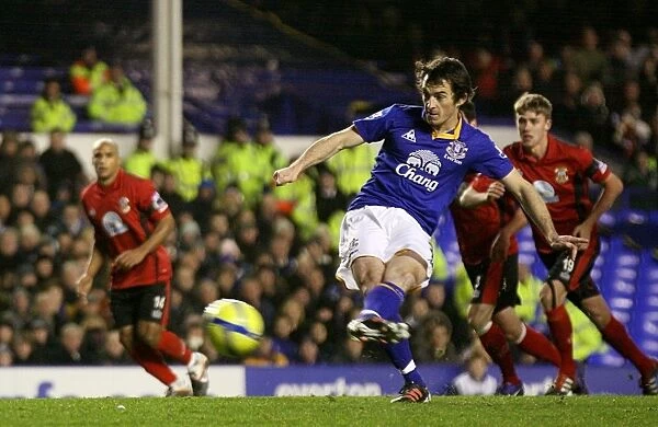Leighton Baines Scores Penalty: Everton's Second Goal in FA Cup Round 3 vs Tamworth (07 January 2012)