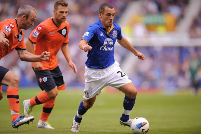 Framed Print : Leon Osman in Action: Everton vs. Queens Park Rangers, Barclays Premier League (2011) Framed Print : Leon Osman in Action: Everton vs. Queens Park Rangers, Barclays Premier League (2011)
