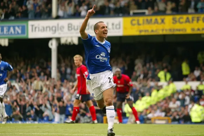 Framed Print : Leon Osman's Celebration: Everton vs. West Bromich Albion, Barclays Premiership, Goodison Park (2004)