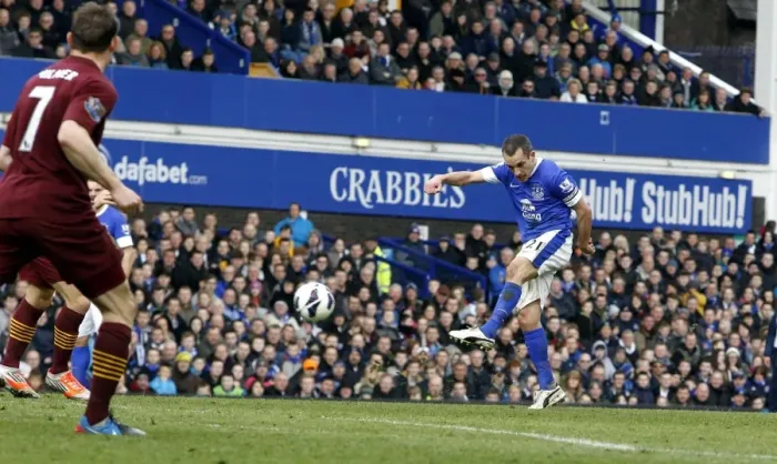 Framed Print : Leon Osman's Historic Goal: Everton's 2-0 Victory Over Manchester City (16-03-2013, Goodison Park) Framed Print : Leon Osman's Historic Goal: Everton's 2-0 Victory Over Manchester City (16-03-2013, Goodison Park)