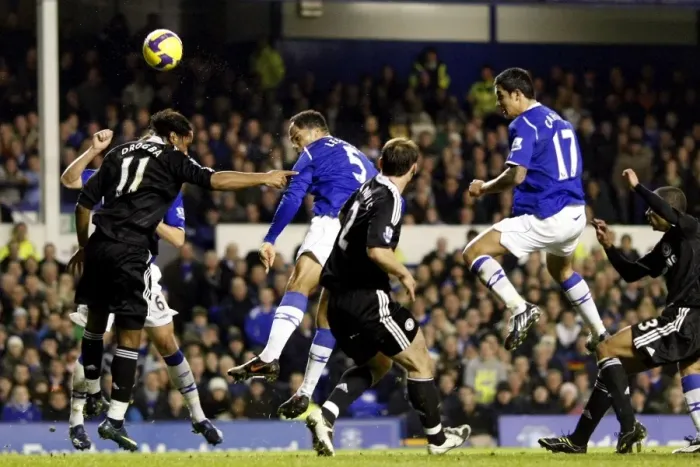 Framed Print : Lescott's Glorious Header: Everton vs. Chelsea, Barclays Premier League, Goodison Park, 22 / 12 / 08 Framed Print : Lescott's Glorious Header: Everton vs. Chelsea, Barclays Premier League, Goodison Park, 22 / 12 / 08