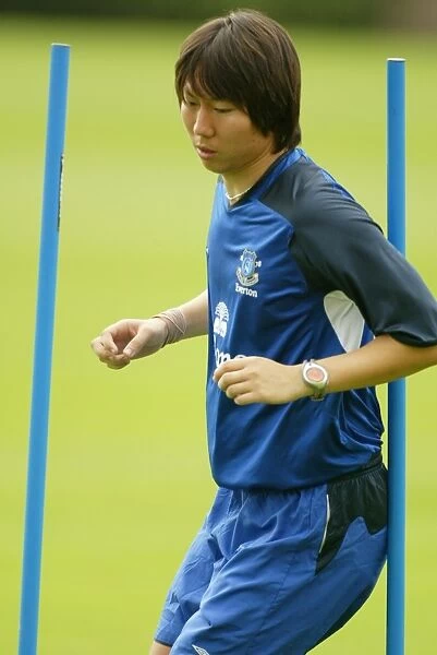 Li Tie at Everton Training, Bellefield (August 2004)