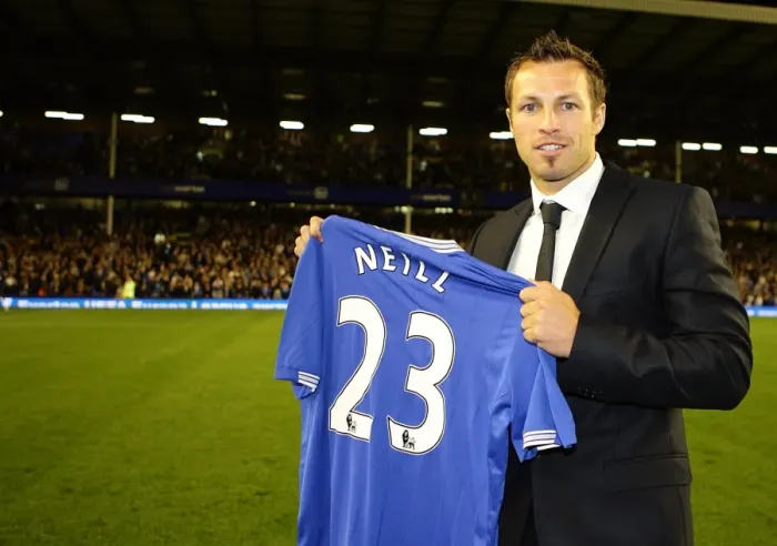 Framed Print : Lucas Neill's Europa League Debut: Unveiled at Goodison Park Framed Print : Lucas Neill's Europa League Debut: Unveiled at Goodison Park
