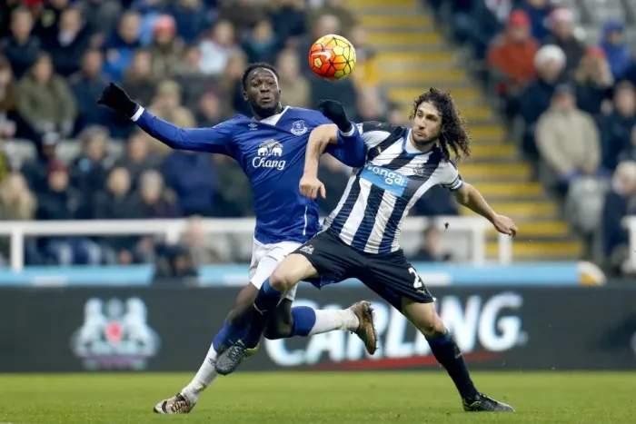 Framed Print : Lukaku vs. Coloccini: A Football Rivalry at St. James Park - Everton vs. Newcastle United Framed Print : Lukaku vs. Coloccini: A Football Rivalry at St. James Park - Everton vs. Newcastle United