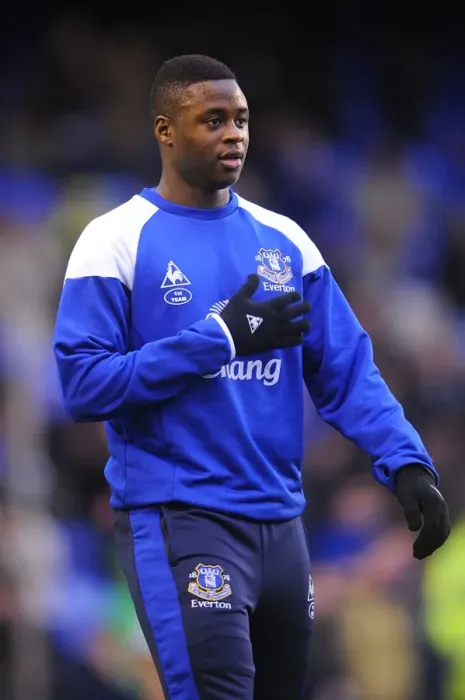 Framed Print : Magaye Gueye in Action: Everton vs Stoke City, Barclays Premier League (04 December 2011, Goodison Park) Framed Print : Magaye Gueye in Action: Everton vs Stoke City, Barclays Premier League (04 December 2011, Goodison Park)