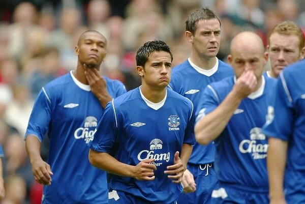 Manchester Rivalry: Tim Cahill in Action for Everton vs Manchester United at Old Trafford (Barclays Premiership 30.08.04)