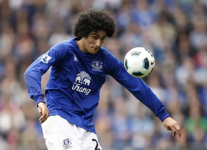 Framed Print : Marouane Fellaini in Action: Everton vs. Manchester United, Barclays Premier League (11 September 2010) Framed Print : Marouane Fellaini in Action: Everton vs. Manchester United, Barclays Premier League (11 September 2010)