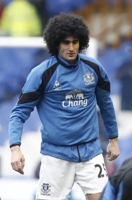 Framed Print : Marouane Fellaini in Action: Everton vs. West Ham United, Barclays Premier League (Goodison Park, 2011)