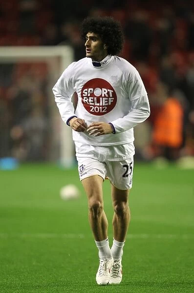 Marouane Fellaini in Action: Liverpool vs. Everton, Premier League Clash at Anfield (13 March 2012)