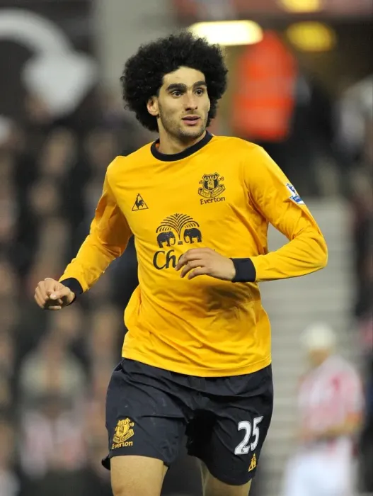 Framed Print : Marouane Fellaini Leads Everton Charge at Britannia Stadium: Everton vs. Stoke City, May 2012, Premier League