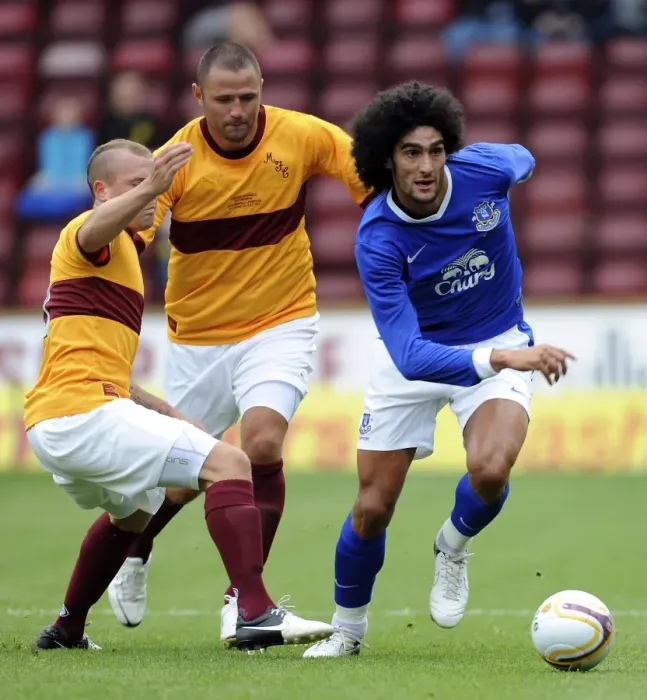 Framed Print : Marouane Fellaini Scores for Everton against Motherwell at Fir Park Stadium Framed Print : Marouane Fellaini Scores for Everton against Motherwell at Fir Park Stadium