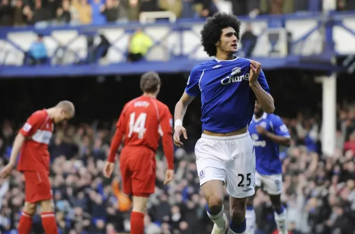 Framed Print : Marouane Fellaini Scores First Goal for Everton in FA Cup Quarterfinal vs. Middlesbrough (8 / 3 / 09) Framed Print : Marouane Fellaini Scores First Goal for Everton in FA Cup Quarterfinal vs. Middlesbrough (8 / 3 / 09)