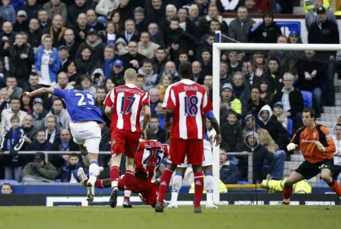 Framed Print : Marouane Fellaini Scores Third Goal: Everton's Victory Over Stoke City, Barclays Premier League, Goodison Park, March 14, 2009 Framed Print : Marouane Fellaini Scores Third Goal: Everton's Victory Over Stoke City, Barclays Premier League, Goodison Park, March 14, 2009