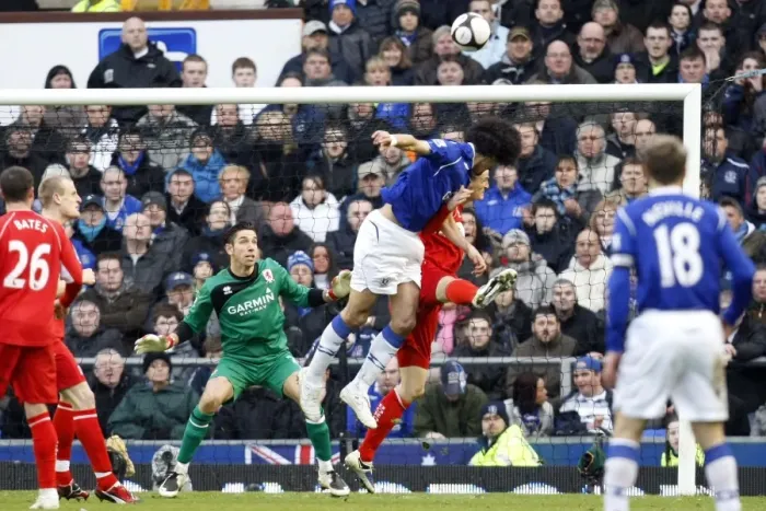 Framed Print : Marouane Fellaini Scores Historic FA Cup Quarterfinal Goal for Everton Against Middlesbrough (8 / 3 / 09) Framed Print : Marouane Fellaini Scores Historic FA Cup Quarterfinal Goal for Everton Against Middlesbrough (8 / 3 / 09)