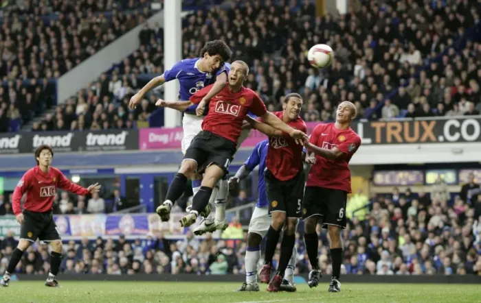 Framed Print : Marouane Fellaini Scores the Opener: Everton's Historic Goal Against Manchester United (2008) Framed Print : Marouane Fellaini Scores the Opener: Everton's Historic Goal Against Manchester United (2008)