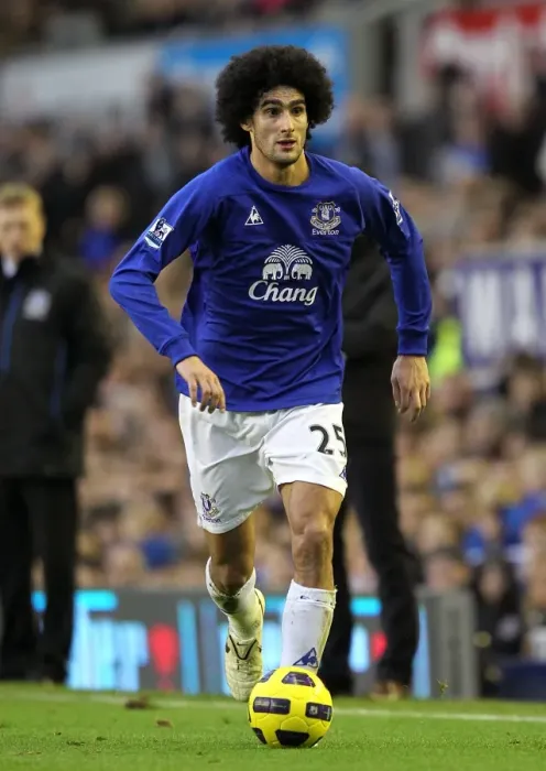Framed Print : Marouane Fellaini: Thunderous Performance at Goodison Park - Everton vs. Wigan Athletic (11 December 2010) Framed Print : Marouane Fellaini: Thunderous Performance at Goodison Park - Everton vs. Wigan Athletic (11 December 2010)