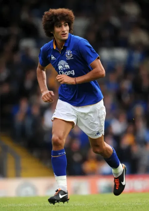 Framed Print : Marouane Fellaini's Dominant Display: Everton's Victory over Bury (15 July 2011)