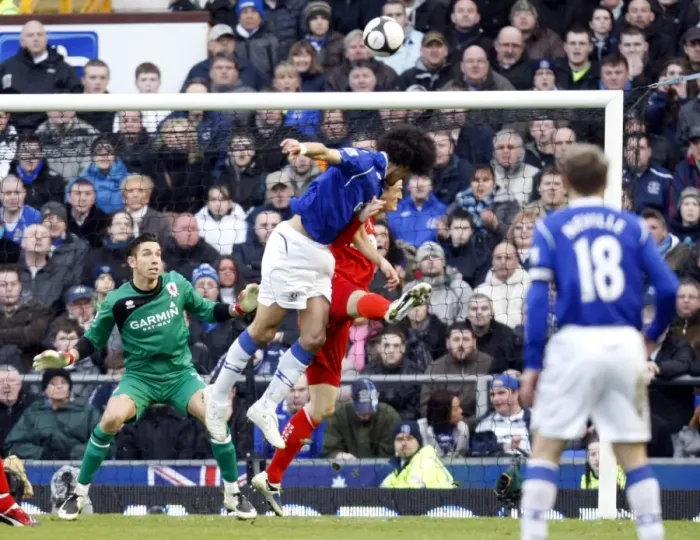 Framed Print : Marouane Fellaini's Historic First Goal: Everton's FA Cup Quarterfinal Victory over Middlesbrough at Goodison Park (March 8, 2009)