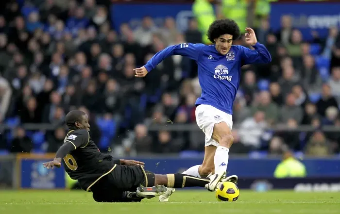 Framed Print : Marouane Fellaini's Slick Moves: Outmaneuvering Hendry Thomas at Goodison Park, Everton vs. Wigan Athletic (Barclays Premier League, 11 December 2010) Framed Print : Marouane Fellaini's Slick Moves: Outmaneuvering Hendry Thomas at Goodison Park, Everton vs. Wigan Athletic (Barclays Premier League, 11 December 2010)