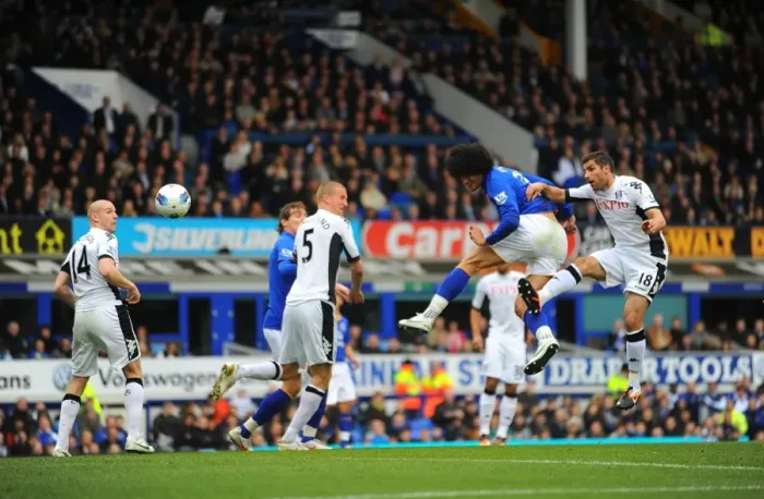 Framed Print : Marouane Fellaini's Strike: Everton's Second Goal vs. Fulham (April 2012, Goodison Park) Framed Print : Marouane Fellaini's Strike: Everton's Second Goal vs. Fulham (April 2012, Goodison Park)