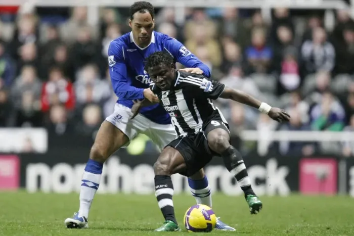 Framed Print : Martins vs. Lescott: Battle of the Barclays Premier League Forwards - Newcastle United vs. Everton Framed Print : Martins vs. Lescott: Battle of the Barclays Premier League Forwards - Newcastle United vs. Everton
