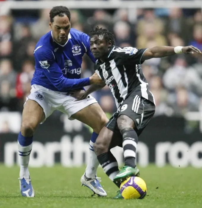 Framed Print : Martins vs. Lescott: Battle at St. James Park - Newcastle United vs. Everton, Barclays Premier League Framed Print : Martins vs. Lescott: Battle at St. James Park - Newcastle United vs. Everton, Barclays Premier League
