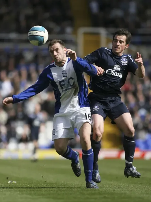Framed Print : McFadden vs. Baines Clash: Birmingham City vs. Everton, Barclays Premier League, 2008 Framed Print : McFadden vs. Baines Clash: Birmingham City vs. Everton, Barclays Premier League, 2008