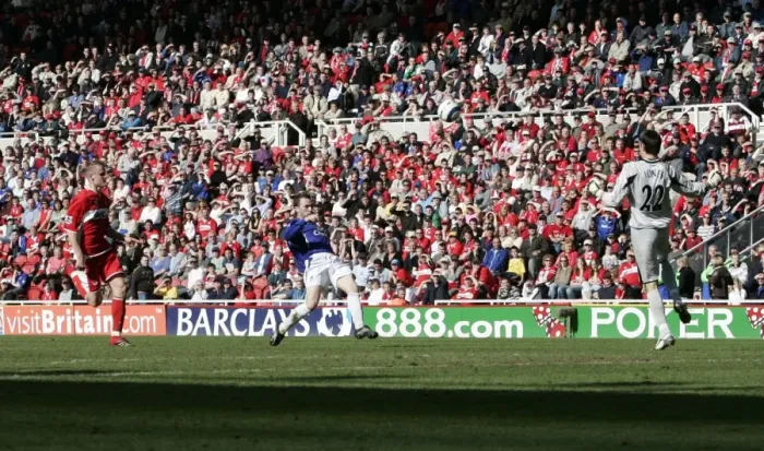 Framed Print : McFadden's Debut Goal: Everton's Triumph over Middlesbrough in the 05 / 06 FA Barclays Premiership Framed Print : McFadden's Debut Goal: Everton's Triumph over Middlesbrough in the 05 / 06 FA Barclays Premiership