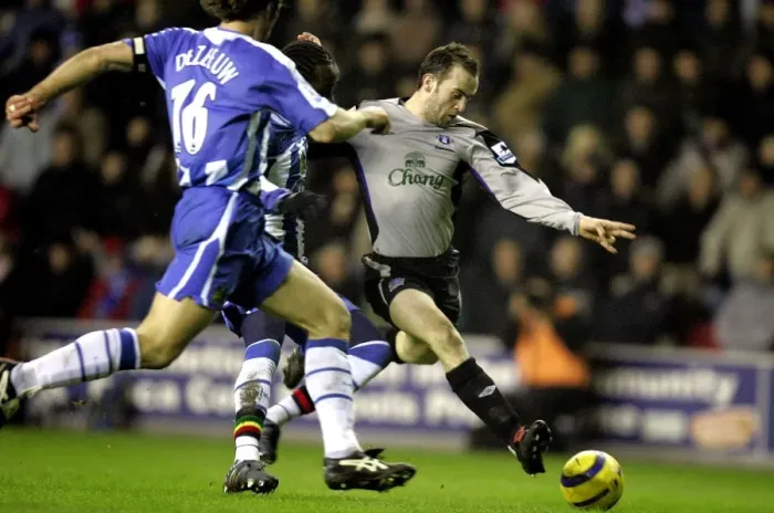 Framed Print : McFadden's Moment of Glory: Thrilling Goal Attempt at Everton Football Club Framed Print : McFadden's Moment of Glory: Thrilling Goal Attempt at Everton Football Club