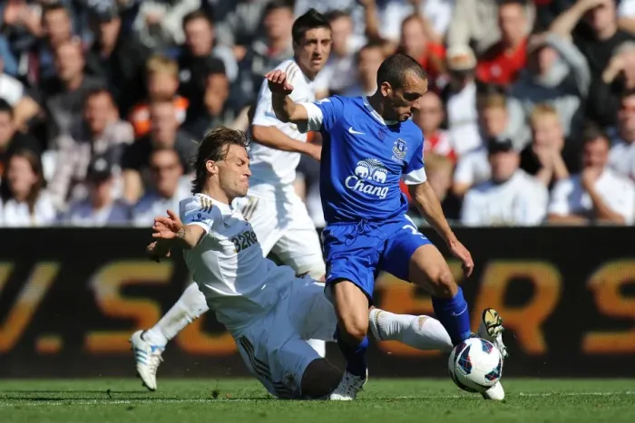 Framed Print : Michu Fouls Osman: Everton's Triumphant 3-0 Over Swansea City (September 22, 2012) Framed Print : Michu Fouls Osman: Everton's Triumphant 3-0 Over Swansea City (September 22, 2012)