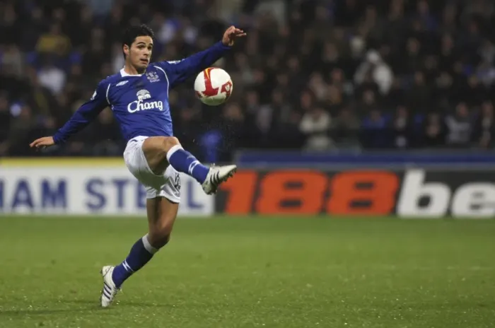 Framed Print : Mikel Arteta: Everton's Midfield Maestro in Action vs. Bolton Wanderers (2008, Barclays Premier League) Framed Print : Mikel Arteta: Everton's Midfield Maestro in Action vs. Bolton Wanderers (2008, Barclays Premier League)