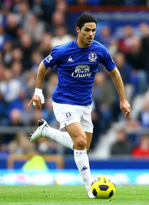 Framed Print : Mikel Arteta: Everton's Tenacious Leader at Goodison Park Against Stoke City (BPL)