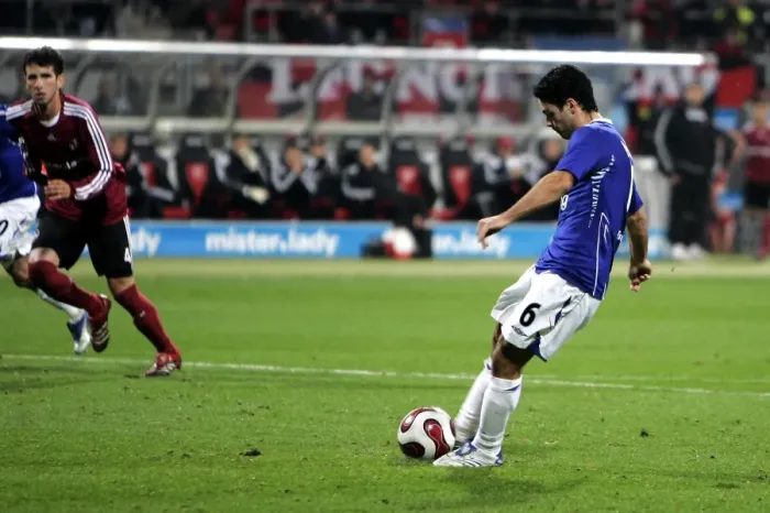 Framed Print : Mikel Arteta Scores First Everton Goal in UEFA Cup: Penalty Against FC Nurnberg, Group Stage - Second Round Matchday Two Framed Print : Mikel Arteta Scores First Everton Goal in UEFA Cup: Penalty Against FC Nurnberg, Group Stage - Second Round Matchday Two