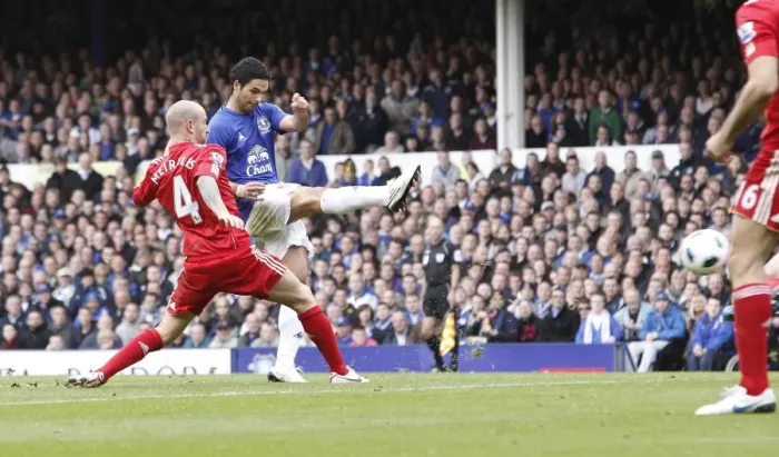 Framed Print : Mikel Arteta Scores Stunning Goal: Everton vs. Liverpool, Barclays Premier League (2010) Framed Print : Mikel Arteta Scores Stunning Goal: Everton vs. Liverpool, Barclays Premier League (2010)