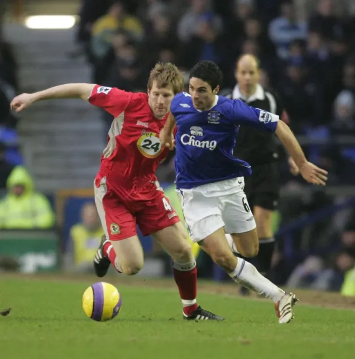 Framed Print : Mikel Arteta vs. Andy Todd: A Battle at Goodison Park - Everton vs. Blackburn Rovers, FA Barclays Premiership, 10 / 02 / 07