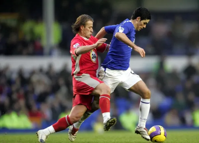 Framed Print : Mikel Arteta vs Tugay: A Battle at Goodison Park - Everton vs Blackburn Rovers, FA Barclays Premiership, 10 / 02 / 07