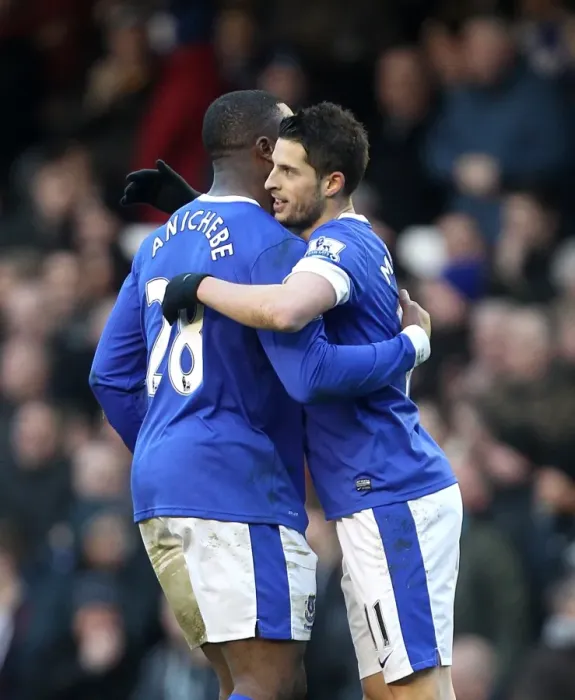 Framed Print : Mirallas and Anichebe: Everton's Unforgettable Goal Celebration vs Stoke City (30-03-2013) Framed Print : Mirallas and Anichebe: Everton's Unforgettable Goal Celebration vs Stoke City (30-03-2013)