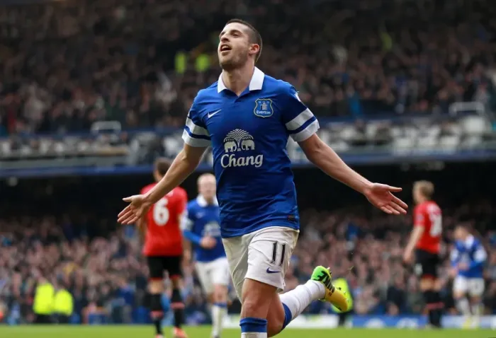 Framed Print : Mirallas Scores Brace: Everton Takes 2-0 Lead Over Manchester United in Premier League (April 21, 2014) Framed Print : Mirallas Scores Brace: Everton Takes 2-0 Lead Over Manchester United in Premier League (April 21, 2014)