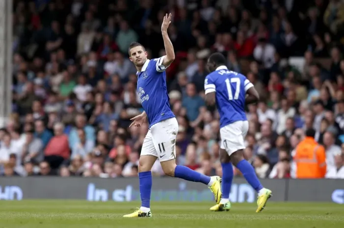 Framed Print : Mirallas Scores Everton's Second: Fulham 1-Everton 3 (BPL, Craven Cottage, 30-03-2014) Framed Print : Mirallas Scores Everton's Second: Fulham 1-Everton 3 (BPL, Craven Cottage, 30-03-2014)