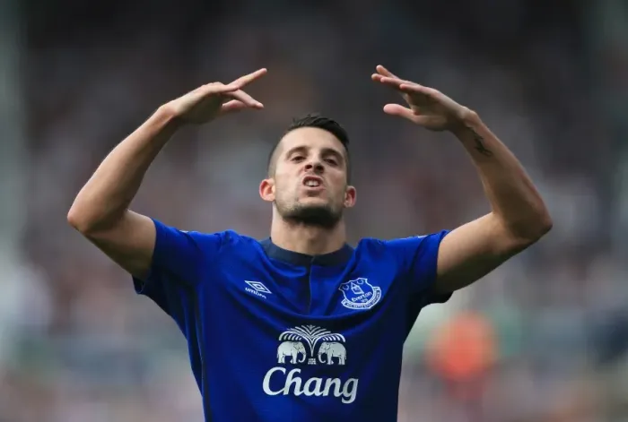 Framed Print : Mirallas Strikes Back: Thrilling Moment as Everton Takes a 2-0 Lead Over West Bromwich Albion