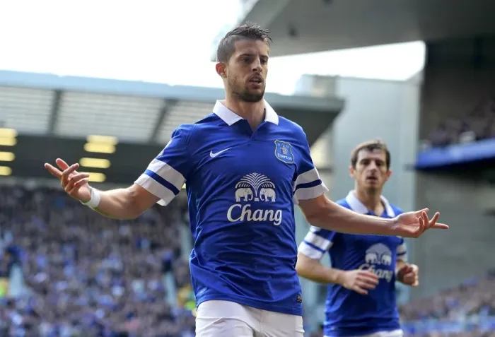 Framed Print : Mirallas Strikes: Everton Takes the Lead Against Hull City in Premier League (19-10-2013)