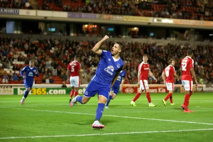 Framed Print : Mirallas Strikes First: Everton's Capital One Cup Victory Opener vs Barnsley