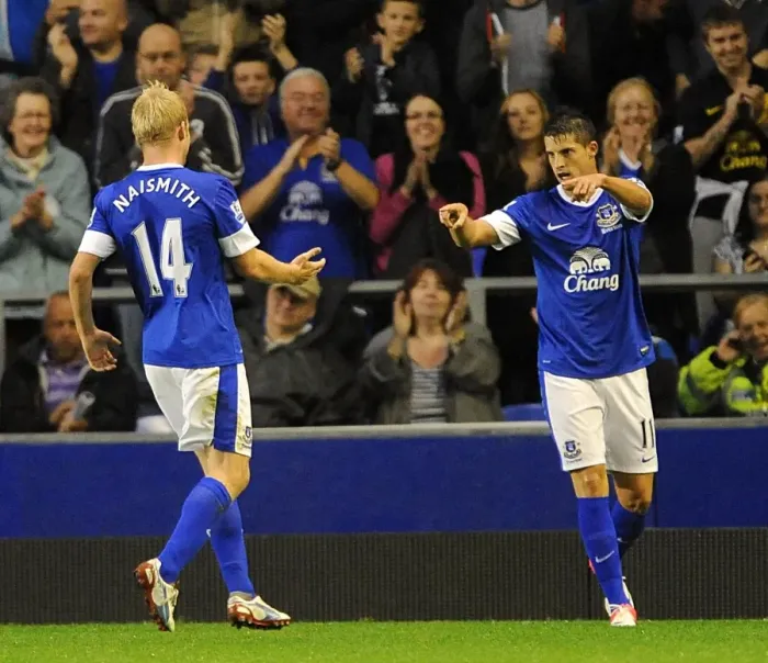 Framed Print : Mirallas's Opener: Everton's 5-0 Capital One Cup Thrashing of Leyton Orient (29-08-2012)