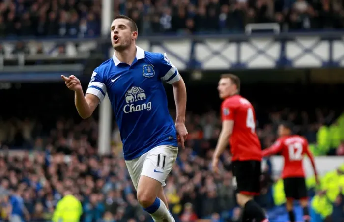Framed Print : Mirallas's Strike: Everton Takes 2-0 Lead Over Manchester United in Premier League (April 21, 2014) Framed Print : Mirallas's Strike: Everton Takes 2-0 Lead Over Manchester United in Premier League (April 21, 2014)