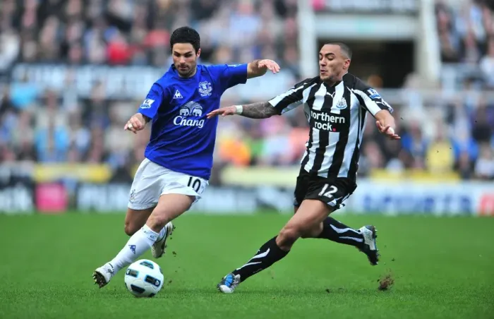 Framed Print : Moment of Tension: Danny Simpson vs. Mikel Arteta, Newcastle United vs. Everton, Premier League (2011) Framed Print : Moment of Tension: Danny Simpson vs. Mikel Arteta, Newcastle United vs. Everton, Premier League (2011)